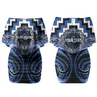 Aotearoa Ngati Ruanui Personalised Couples Matching Off Shoulder Short Dress and Hawaiian Shirt Maori Iwi Poutama Puhoro Tattoo LT14 - Polynesian Pride