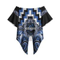 Aotearoa Ngati Ruanui Personalised Off Shoulder Wrap Waist Top Maori Iwi Poutama Puhoro Tattoo LT14 - Polynesian Pride
