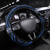 Aotearoa Ngati Ruanui Steering Wheel Cover Maori Iwi Poutama Puhoro Tattoo LT14 Universal Fit Blue - Polynesian Pride