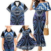 Aotearoa Ngaruahine Personalised Family Matching Mermaid Dress and Hawaiian Shirt Maori Iwi Poutama Puhoro Tattoo LT14 - Polynesian Pride