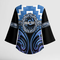 Aotearoa Ngaruahine Personalised Kimono Sleeve Blouse Maori Iwi Poutama Puhoro Tattoo LT14 - Polynesian Pride