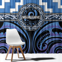 Aotearoa Ngaruahine Window Curtain Maori Iwi Poutama Puhoro Tattoo LT14 - Polynesian Pride