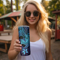 Nukuoro Atoll Skinny Tumbler Polynesian Shark Tattoo Purple Gradient Vibes LT14 - Polynesian Pride