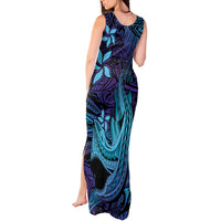 Nukuoro Atoll Tank Maxi Dress Polynesian Shark Tattoo Purple Gradient Vibes