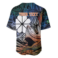 Personalised Kwajalein Atoll Baseball Jersey Polynesian Shark Tattoo Gradient Vibes LT14 - Polynesian Pride