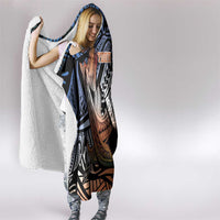 Personalised Kwajalein Atoll Hooded Blanket Polynesian Shark Tattoo Gradient Vibes