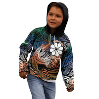 Personalised Kwajalein Atoll Kid Hoodie Polynesian Shark Tattoo Gradient Vibes