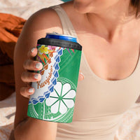 Marshall Islands Kwajalein Atoll 4 in 1 Can Cooler Tumbler Curves Polynesian Mix Tropical Flowers LT14 - Polynesian Pride