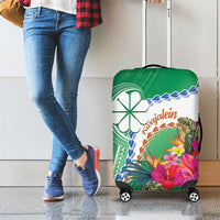 Marshall Islands Kwajalein Atoll Luggage Cover Curves Polynesian Mix Tropical Flowers LT14 - Polynesian Pride