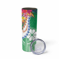 Marshall Islands Kwajalein Atoll Skinny Tumbler Curves Polynesian Mix Tropical Flowers LT14 - Polynesian Pride