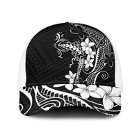 Black Hawaii Baseball Net Cap Hammerhead Shark Tattoo Curve Polynesian LT14 One Size White Black - Polynesian Pride