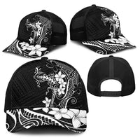 Black Hawaii Baseball Net Cap Hammerhead Shark Tattoo Curve Polynesian LT14 - Polynesian Pride
