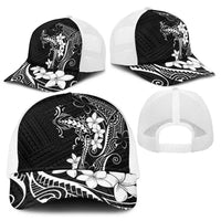 Black Hawaii Baseball Net Cap Hammerhead Shark Tattoo Curve Polynesian LT14 - Polynesian Pride