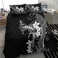 Black Hawaii Bedding Set Hammerhead Shark Tattoo Curve Polynesian - Polynesian Pride
