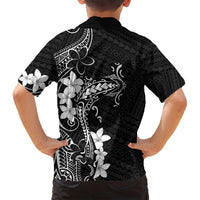 Black Hawaii Family Matching Tank Maxi Dress and Hawaiian Shirt Hammerhead Shark Tattoo Curve Polynesian - Polynesian Pride
