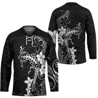 Black Hawaii Hockey Jersey Hammerhead Shark Tattoo Curve Polynesian LT14 - Polynesian Pride