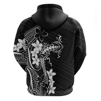 Black Hawaii Hoodie Hammerhead Shark Tattoo Curve Polynesian - Polynesian Pride