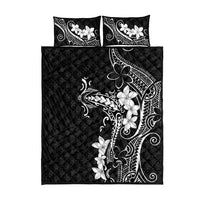 Black Hawaii Quilt Bed Set Hammerhead Shark Tattoo Curve Polynesian - Polynesian Pride