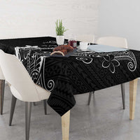 Black Hawaii Tablecloth Hammerhead Shark Tattoo Curve Polynesian - Polynesian Pride