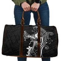 Black Hawaii Travel Bag Hammerhead Shark Tattoo Curve Polynesian - Polynesian Pride