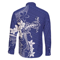 Blue Hawaii Family Matching Long Sleeve Bodycon Dress and Hawaiian Shirt Hammerhead Shark Tattoo Curve Polynesian - Polynesian Pride