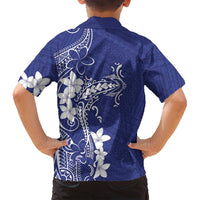Blue Hawaii Family Matching Tank Maxi Dress and Hawaiian Shirt Hammerhead Shark Tattoo Curve Polynesian - Polynesian Pride