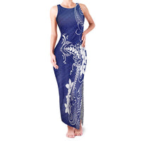 Blue Hawaii Family Matching Tank Maxi Dress and Hawaiian Shirt Hammerhead Shark Tattoo Curve Polynesian - Polynesian Pride