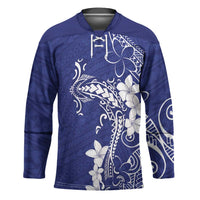 Blue Hawaii Hockey Jersey Hammerhead Shark Tattoo Curve Polynesian - Polynesian Pride