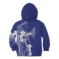 Blue Hawaii Kid Hoodie Hammerhead Shark Tattoo Curve Polynesian - Polynesian Pride