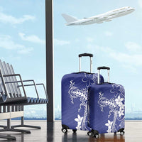 Blue Hawaii Luggage Cover Hammerhead Shark Tattoo Curve Polynesian - Polynesian Pride