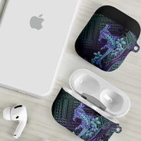 Purple Paradise Hawaii AirPods Case Hammerhead Shark Tattoo Curve Polynesian - Polynesian Pride