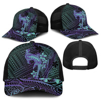 Purple Paradise Hawaii Baseball Net Cap Hammerhead Shark Tattoo Curve Polynesian LT14 - Polynesian Pride