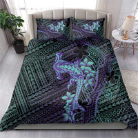 Purple Paradise Hawaii Bedding Set Hammerhead Shark Tattoo Curve Polynesian - Polynesian Pride