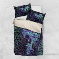 Purple Paradise Hawaii Bedding Set Hammerhead Shark Tattoo Curve Polynesian - Polynesian Pride
