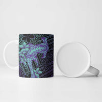 Purple Paradise Hawaii Ceramic Mug Hammerhead Shark Tattoo Curve Polynesian - Polynesian Pride