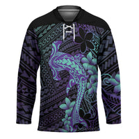 Purple Paradise Hawaii Hockey Jersey Hammerhead Shark Tattoo Curve Polynesian - Polynesian Pride