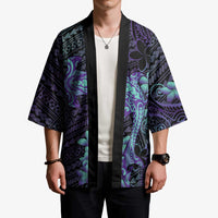 Purple Paradise Hawaii Kimono Hammerhead Shark Tattoo Curve Polynesian - Polynesian Pride