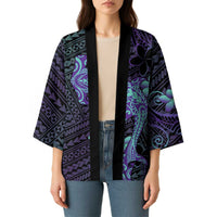 Purple Paradise Hawaii Kimono Hammerhead Shark Tattoo Curve Polynesian - Polynesian Pride