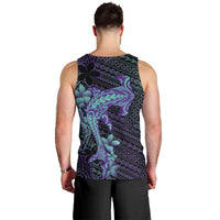 Purple Paradise Hawaii Men Tank Top Hammerhead Shark Tattoo Curve Polynesian - Polynesian Pride