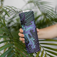 Purple Paradise Hawaii Skinny Tumbler Hammerhead Shark Tattoo Curve Polynesian - Polynesian Pride