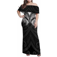 Poutama Korowai New Zealand Family Matching Off Shoulder Maxi Dress and Hawaiian Shirt Aotearoa Maori Tattoo - Polynesian Pride