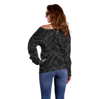 Poutama Korowai New Zealand Off Shoulder Sweater Aotearoa Maori Tattoo LT14 - Polynesian Pride