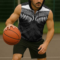 Poutama Korowai New Zealand Sleeveless Zip Hoodie Aotearoa Maori Tattoo - Polynesian Pride