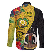 Vanuatu Torba Day Family Matching Short Sleeve Bodycon Dress and Hawaiian Shirt Coat Of Arms Mix Tropical Flowers LT14 - Polynesian Pride