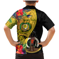 Personalised Vanuatu Torba Day Family Matching Mermaid Dress and Hawaiian Shirt Coat Of Arms Mix Tropical Flowers LT14 - Polynesian Pride