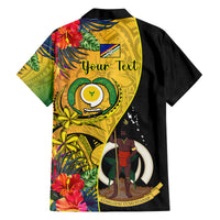 Personalised Vanuatu Torba Day Family Matching Off Shoulder Maxi Dress and Hawaiian Shirt Coat Of Arms Mix Tropical Flowers LT14 - Polynesian Pride