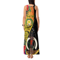 Personalised Vanuatu Torba Day Tank Maxi Dress Coat Of Arms Mix Tropical Flowers LT14 - Polynesian Pride