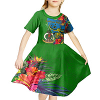 vanuatu-malampa-day-kid-short-sleeve-dress-coat-of-arms-mix-tropical-flowers