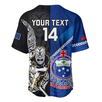 Custom New Zealand And Samoa Rugby Baseball Jersey All Black Tiki Fern Mix Manu Samoa 2023 World Cup LT14 - Polynesian Pride
