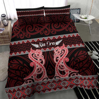 Kia Ora New Zealand Bedding Set Maori Language Week Whero Taniko Motif - Polynesian Pride